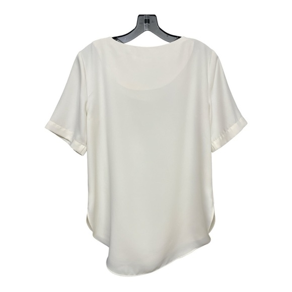 Ann Taylor Cream Short Sleeve Boxy Scoop Neck Blouse Top size S - Picture 3 of 9